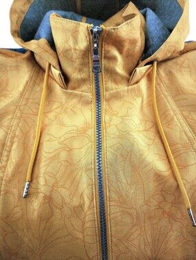 Nuage Large Yellow Rain Jacket Water Resistant Wind Resistant  Removable Hood